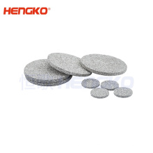 Sintered porous metal filter disc, cup, tube, plate and other assemblies for particles removal and flow control